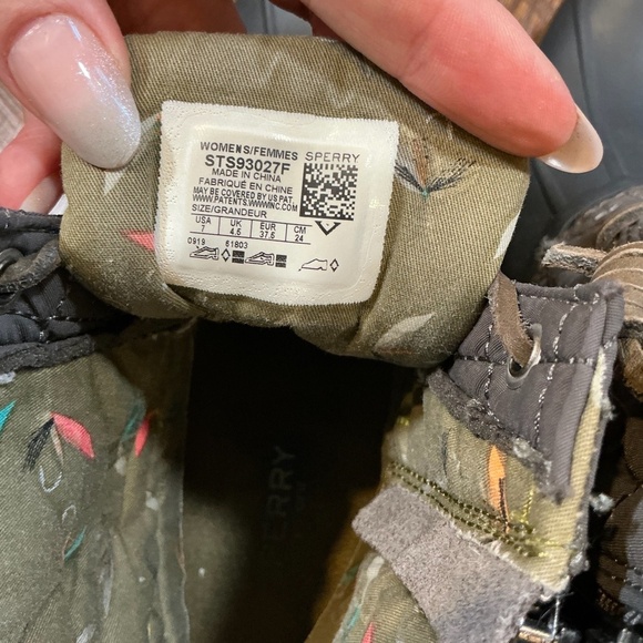 Sperry Women’s Quilted Duck Boots STS93027F Gray Size 7 – Waterproof - Picture 5 of 10